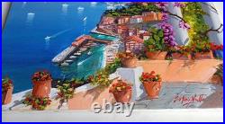 SORRENTO PAINTING GULF SEASIDE ORIGINAL by VALLI PAINTER ITALY CANVAS WALL DECOR
