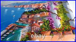 SORRENTO PAINTING GULF SEASIDE ORIGINAL by VALLI PAINTER ITALY CANVAS WALL DECOR