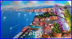SORRENTO PAINTING GULF SEASIDE ORIGINAL by VALLI PAINTER ITALY CANVAS WALL DECOR