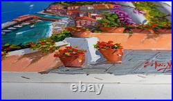 SORRENTO PAINTING GULF SEASIDE ORIGINAL by VALLI PAINTER ITALY CANVAS WALL DECOR
