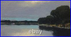 Sailboat River Impressionism Art Oil Painting Coastal Landscape Tonal Seascape
