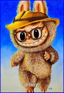 Salary Daddy Labubu Original Painting Acrylic Canvas Pop Art Tony D'Art
