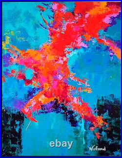Sale Abstract Caribbean 60H X 40W Premium Canvas Winford Was $1,295 Now $595