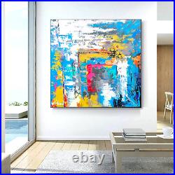 Sale Abstract Caribbean Colors 36H X 24W Framed Canvas Giclee $595 Now $295