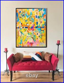 Sale Abstract Caribbean Hand Textured 36H X 24W Premium Canvas Painting Winford
