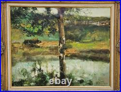 Sarah Brown Original Oil On Canvas Ornate Gilt Gold Frame