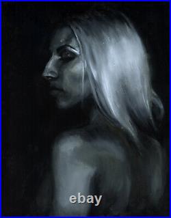 Sarah ORIGINAL Oil Painting on canvas female figure portrait traditional black