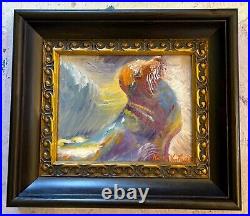 Sea Lion, Oil Painting, Framed, Seal, 14x12x2