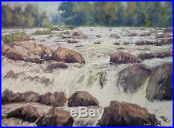 Sean Wu. Potomac River, MD, 18x24 original oil on stretched canvas