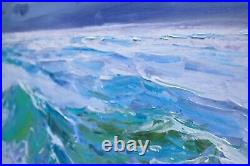 Seascape painting Original art Impressionism Oil on canvas by S. Chernyakovsky