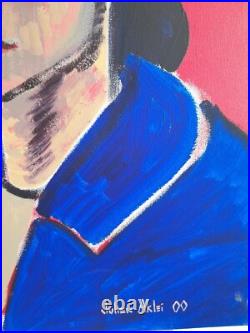 Self Portait of Woman. Red. Acrylic on Canvas 18x24 Original