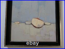 Serge Le Tellier Painting Coastal Boats Landscape Impressionist French Modern