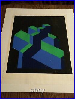 Serghi Lithograph Art Pencil Signed Numbered Rare Abstract Computer Form Lot
