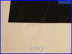 Serghi Lithograph Art Pencil Signed Numbered Rare Abstract Computer Form Lot
