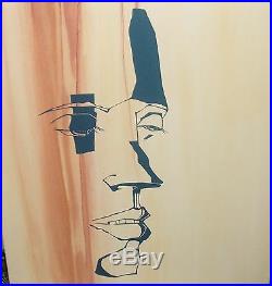 Shabaglian Abstract Face Original Acrylic On Canvas Painting Signed