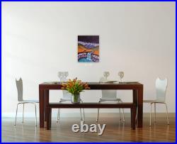 ShawNshawN Original Waterfall Painting on Canvas 16x20 Mountains Art