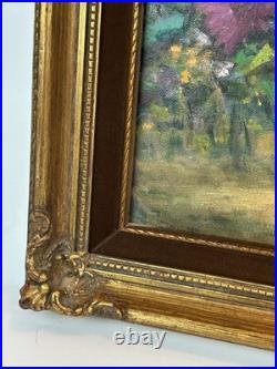 Signed Dorothy Dzigurski Oil Painting 20x16 Floral Art Vintage Gold Ornate Frame