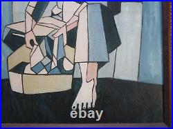 Signed MID Century Cubist Cubism Abstract Painting Modernism Cuba Filipino Vtg