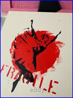 Signed Mrs Banksy Original Canvas Fragile Ballerina Bomb Hugger Not Print