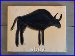 Silhouette of a Bull Vibrant Abstract Expressionism Canvas Painting