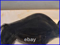 Silhouette of a Bull Vibrant Abstract Expressionism Canvas Painting