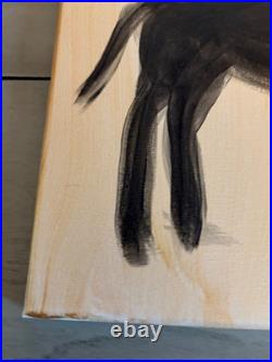 Silhouette of a Bull Vibrant Abstract Expressionism Canvas Painting