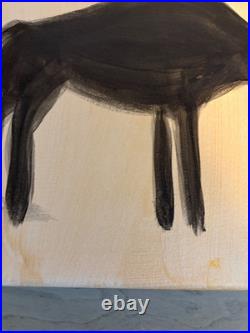 Silhouette of a Bull Vibrant Abstract Expressionism Canvas Painting