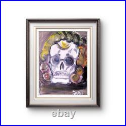 Skull In Curlers Abstract Expressionist Original Painting Canvas 11x14