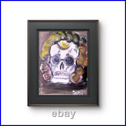 Skull In Curlers Abstract Expressionist Original Painting Canvas 11x14