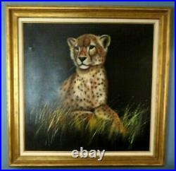 Sonia Gil Torres Original Oil Painting on Canvas Cheetah 45 x 45