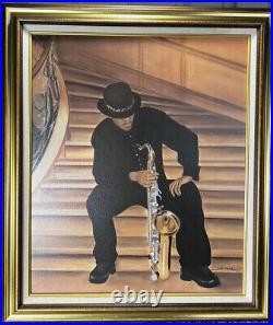 Stairway to the Blues June Marie Lithograph On Canvas African American Art