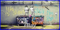 Street art print CANVAS original graffiti painting not banksy 220cm x 100cm COA