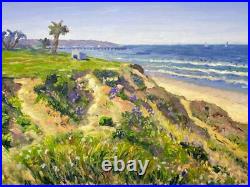 Stunning Oil Painting. Pacific Beach San Diego View. Original. Art Masterpiece