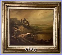 Stunning Original Oil on Canvas The Old Castle In Wooden Framed & Signed