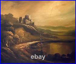 Stunning Original Oil on Canvas The Old Castle In Wooden Framed & Signed