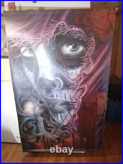 Sugar skull Massive Original painting On Canvas/signed