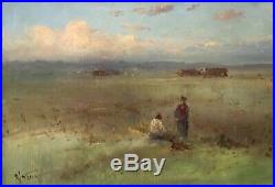 Summer Day, oil Painting, Antique Style, Handmade Artwork
