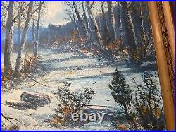 Superb Victor Shearer (1872 -1951) 1947 Winter Landscape Oil Painting -Framed