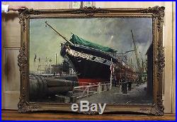 TERENCE CUNEO original 36x52in OIL ON CANVAS SS Great Britain + mouse