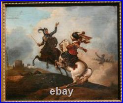 THE BATTLE FOLLOWER OF PHILLIP WOUWERMAN 18thC OLD MASTER ANTIQUE PAINTING