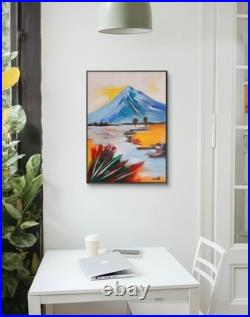 THE WINTER MOUNTAINS 12x16 BOLD COLOUR MODERN ABSTRACT ART ORIGINAL NEW CANVAS