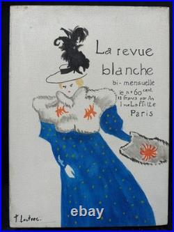 TOULUSE-LAUTREC painting oil on canvas signed stamped vintage