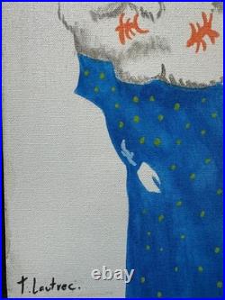 TOULUSE-LAUTREC painting oil on canvas signed stamped vintage