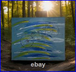 Tandem Bicycle Painting on canvas One Of Kind Original Art Signed by Artist Tandem Bicycle Painting on canvas One Of Kind Original Art Signed by Artist