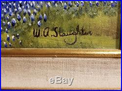 Texas Bluebonnets, William A Slaughter oil painting on canvas 16x20 Original