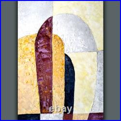 Textured Geometric Color Block Abstract Oil Painting Modern 20x28 Canvas