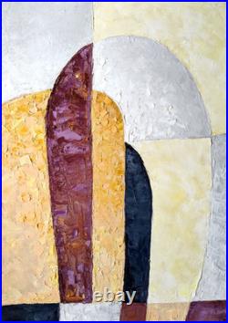 Textured Geometric Color Block Abstract Oil Painting Modern 20x28 Canvas