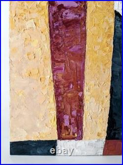 Textured Geometric Color Block Abstract Oil Painting Modern 20x28 Canvas