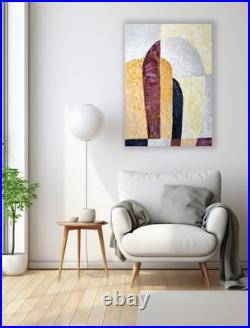Textured Geometric Color Block Abstract Oil Painting Modern 20x28 Canvas