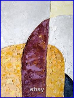 Textured Geometric Color Block Abstract Oil Painting Modern 20x28 Canvas